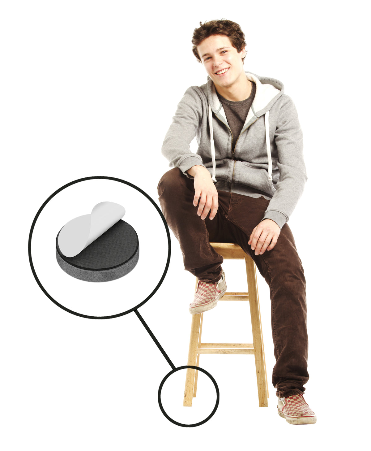 Heavy Duty Self-Adhesive Felt Pads – 19mm CB111