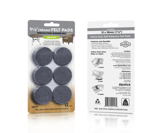 Felt Pads – 25mm Round (Grey) CB113