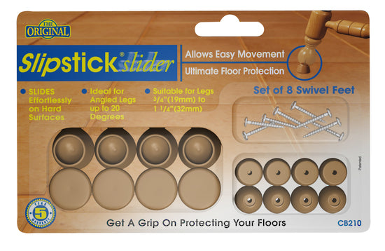 Swivel Slider Feet – 19mm (Caramel)