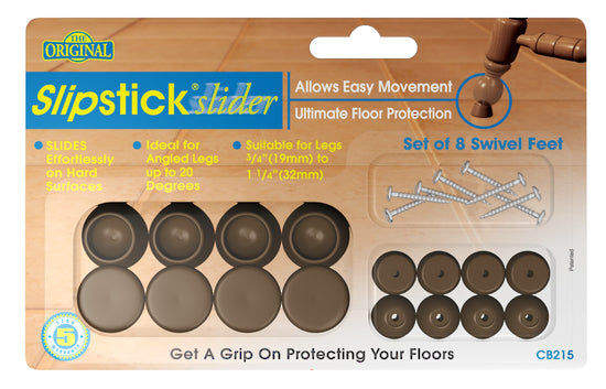 Swivel Slider Feet – 19mm (Chocolate)