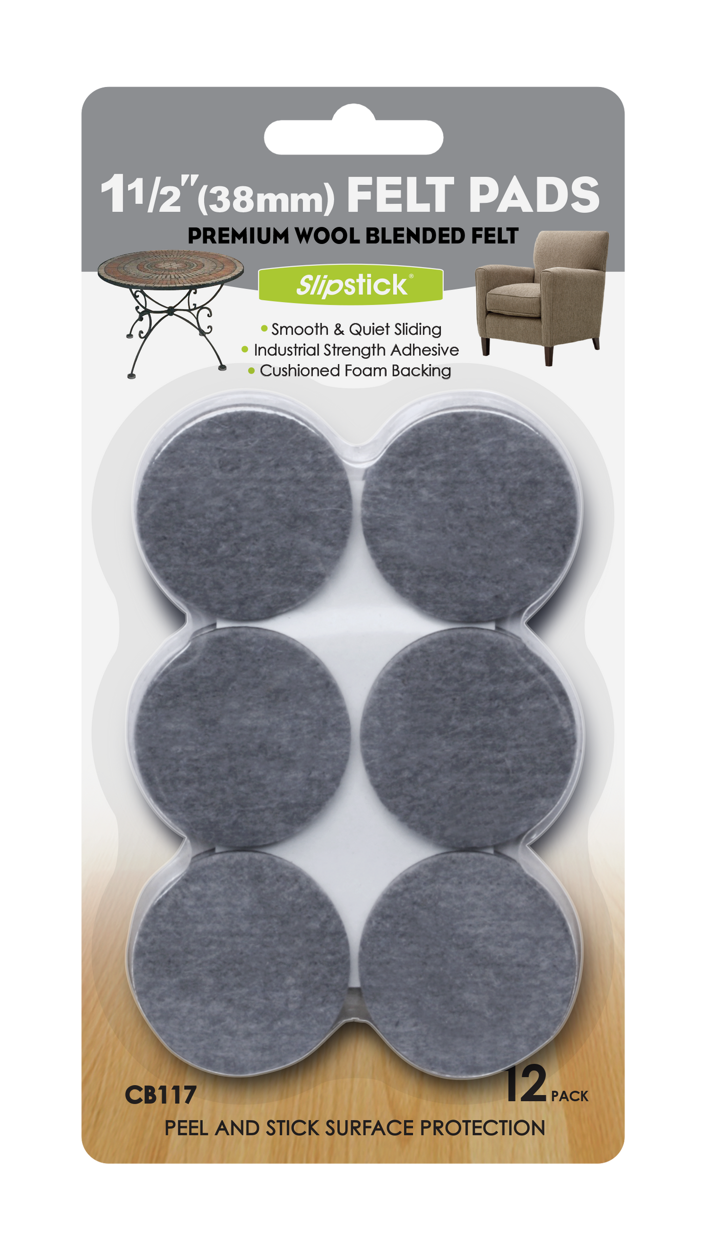 Felt Pads – 25mm Round (Grey) CB113