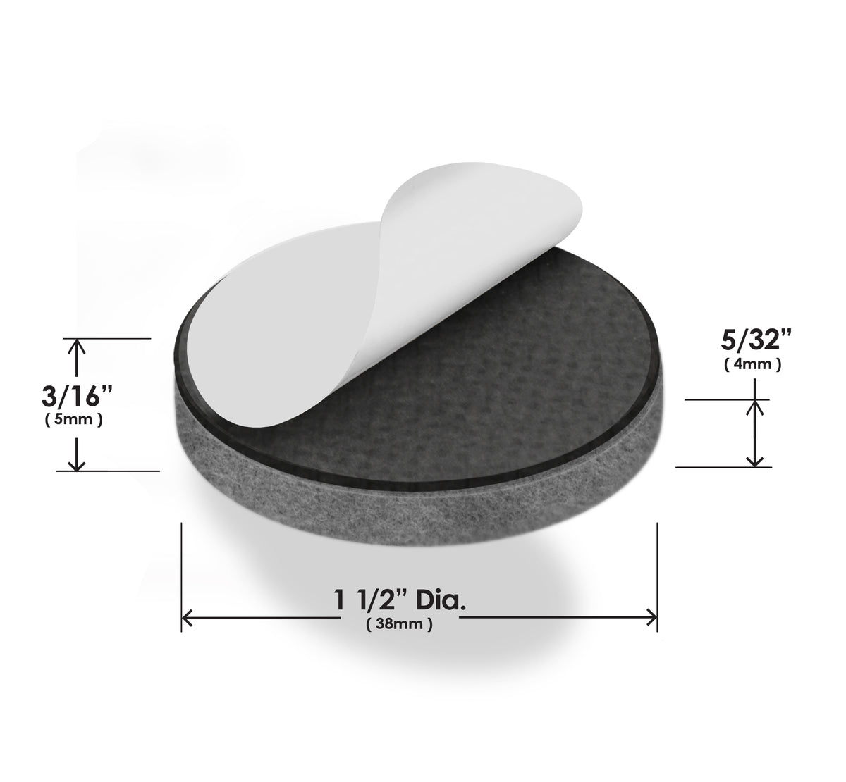 Felt Pads – 25mm Round (Grey) CB113