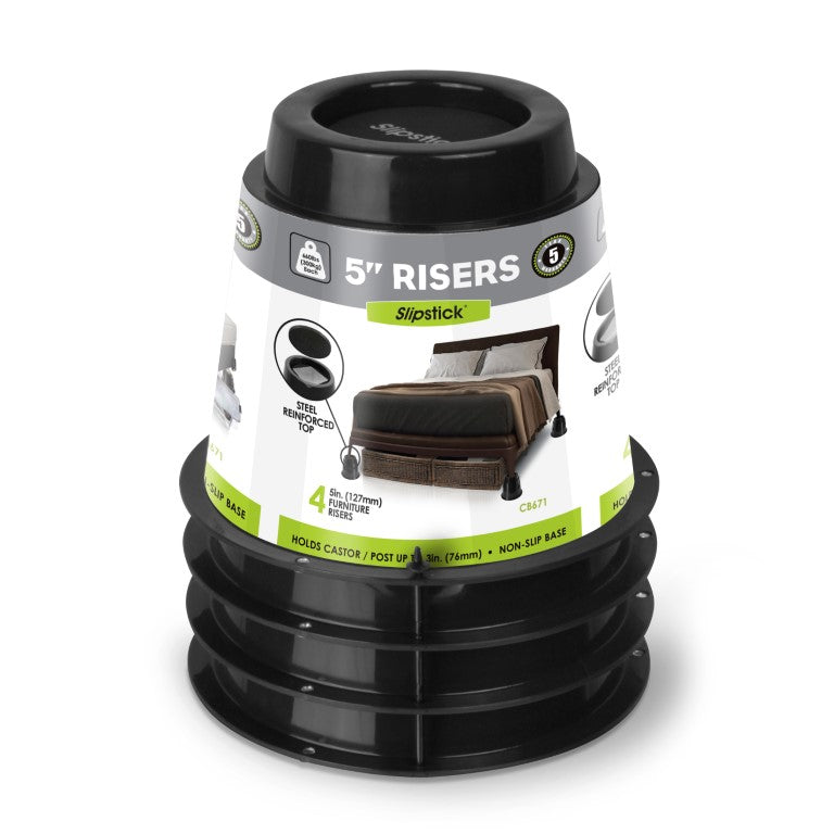 Bed &amp; Furniture Risers – 5″ (Black)
