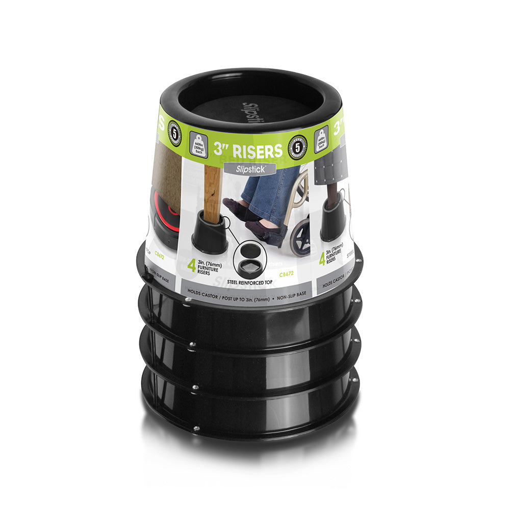 Bed &amp; Furniture Risers – 3″ (Black)