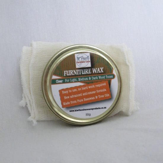 50g Furniture Wax Clear with Polishing Cloth