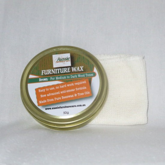 50g Furniture Wax Brown with Polishing Cloth