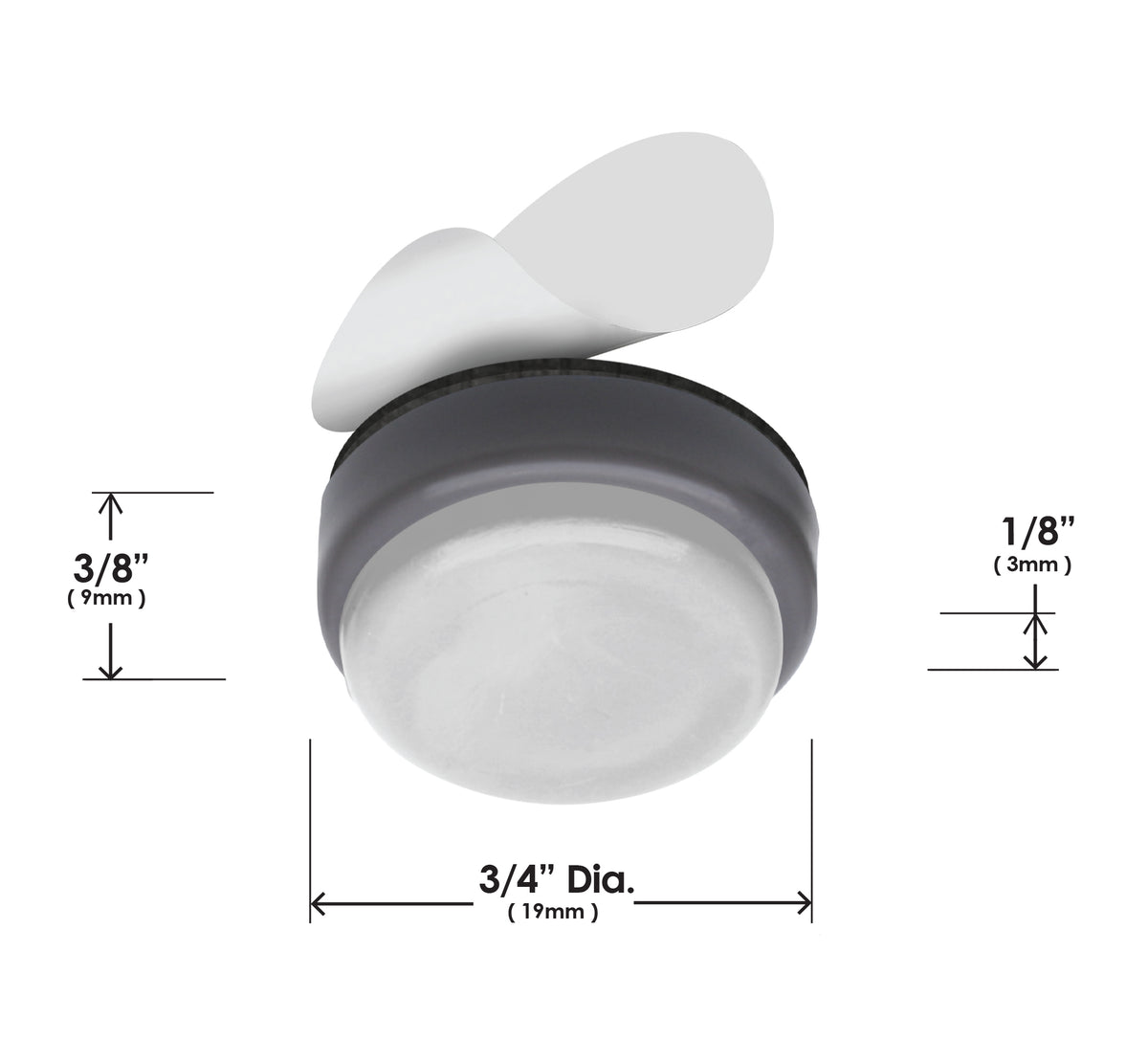 Furniture Sliders – 19mm (Grey) CB193